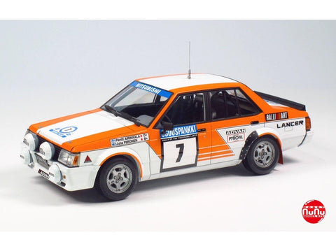 Mitsubishi Lancer Turbo 1982 1000 ežerų ralis 1/24 plastikinis rinkinys NuNu