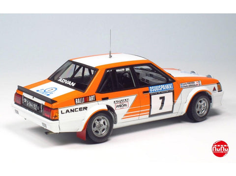 Mitsubishi Lancer Turbo 1982 1000 ežerų ralis 1/24 plastikinis rinkinys NuNu