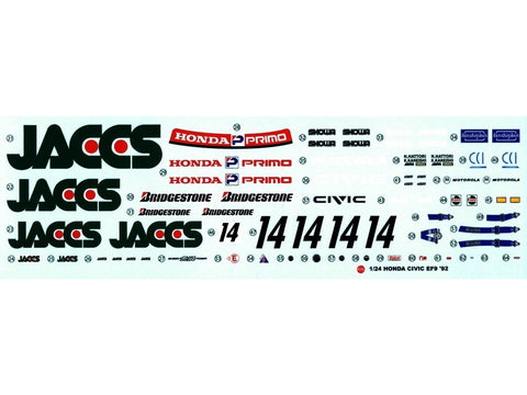 Honda Civic EF9 JACCS 1992 Group A 1/24 plastikinis surinkimo rinkinys