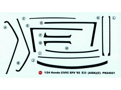 Honda Civic EF9 JACCS 1992 Group A 1/24 plastikinis surinkimo rinkinys