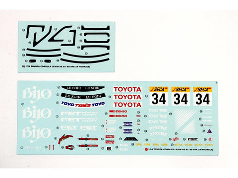 NuNu Toyota Corolla Levin AE92 Spa 24h 1989 1/24 plastikinis surinkimo modelis