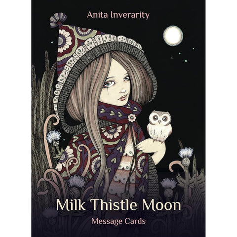 Milk Thistle Moon žinučių kortos – 70 kortų kaladė su knygele