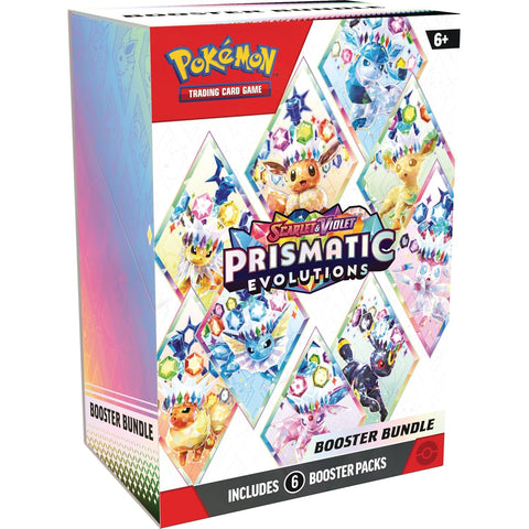 Pokemon Prismatic Evolutions 6 booster pakelių rinkinys kolekcionieriams