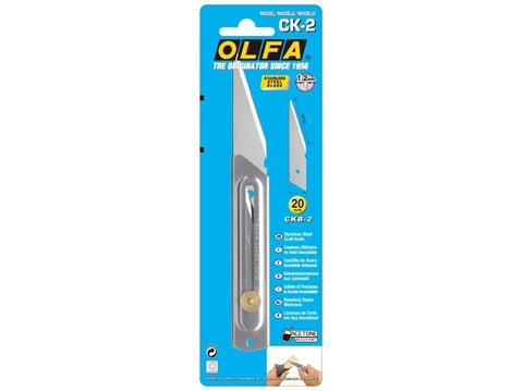 OLFA CK-2 medžio drožybos peilis su nerūdijančio plieno geležte ir rankena
