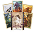 Oracle kortos Dragonfae Lucy Cavendish komplektas su dėklu ir šešiomis spalvotomis fantazijos iliustruotomis kortomis