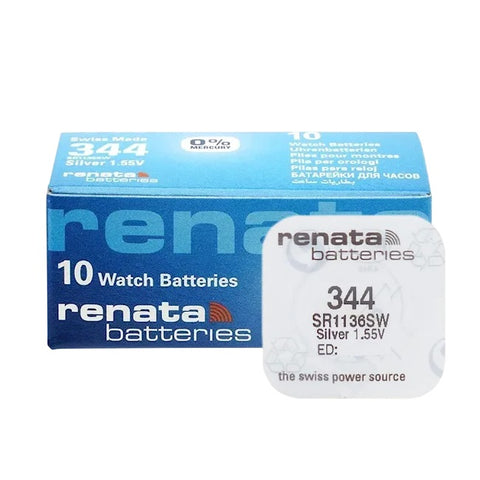 Renata 344 SR1136SW sidabro oksido baterijos laikrodžiams 10 vnt.