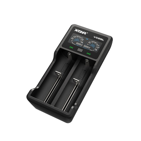 XTAR VC2SL išmanus baterijų įkroviklis su USB-C ir LCD ekranu