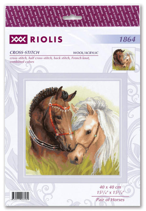 RIOLIS: Pair of Horses siuvinėjimo rinkinys iš RIOLIS Nr.: 1864 - HOBI.LT 🇱🇹