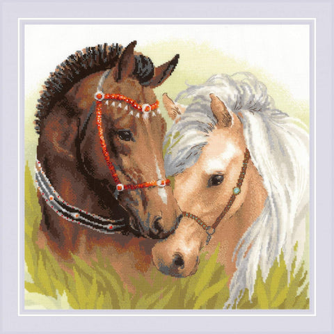 RIOLIS: Pair of Horses siuvinėjimo rinkinys iš RIOLIS Nr.: 1864 - HOBI.LT 🇱🇹