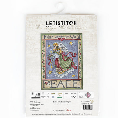 LetiStitch: Peace Angel SLETI991 - siuvinėjimo kryželiu rinkinys - HOBI.LT 🇱🇹