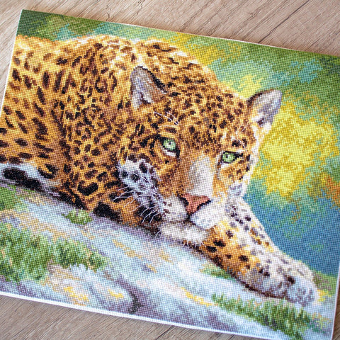 LetiStitch: Peaceful Jaguar SLETI920 - siuvinėjimo kryželiu rinkinys - HOBI.LT 🇱🇹