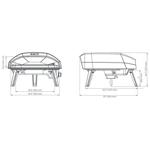 Dujinė lauko picos krosnis Ooni Koda 16, iki 40 cm picoms, 500°C
