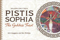 Pistis Sophia tarot kortos — prabangus kreminės dėžutės viršelis su apskritu dievės piešiniu, graikų ornamentais ir autorų vardais