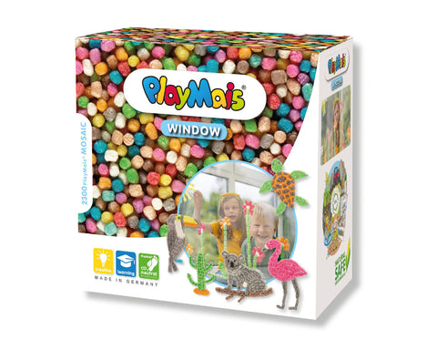 PlayMais lango kūrybos rinkinys „Gyvūnai“ – 2300 lipnių kukurūzėlių, 3+