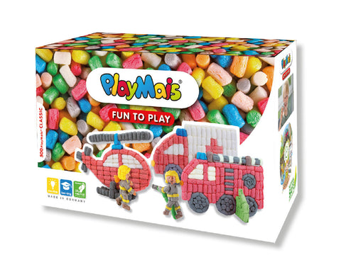 PlayMais kūrybinis rinkinys „Ugniagesiai“ – 500 vnt., 3+, biologiškai suyrantis, pagaminta Vokietijoje