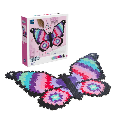 Plus-Plus dėlionė pagal skaičius „Drugelis“, 800 mini detalių, 7–12 m., pagaminta Danijoje