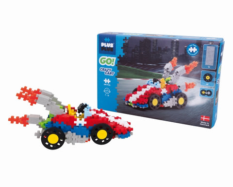 Plus-Plus Mini kartingo konstruktorius su ratais – 240 detalių rinkinys