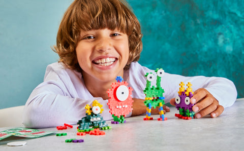 Plus-Plus Mini konstruktorius „Monstriukas“ – žalias, 40 detalių, 5–12 m.