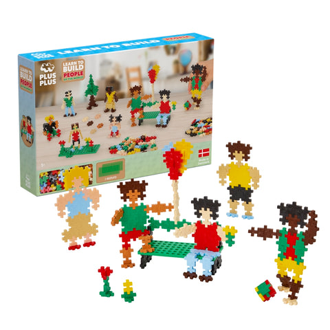 Plus-Plus konstruktorius „Pasaulio žmonės“ – 275 mini detalės, 2 pagrindai, 3D ir 2D kūrybai, 5+