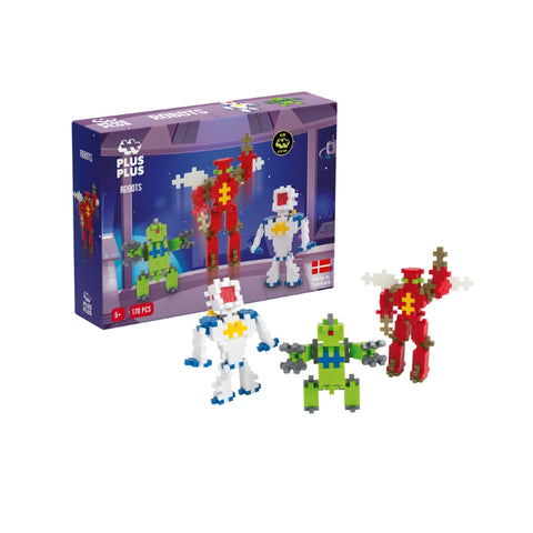 Plus-Plus Mini konstruktorius „Robotai“ 170 vnt – neonas, šviečia tamsoje