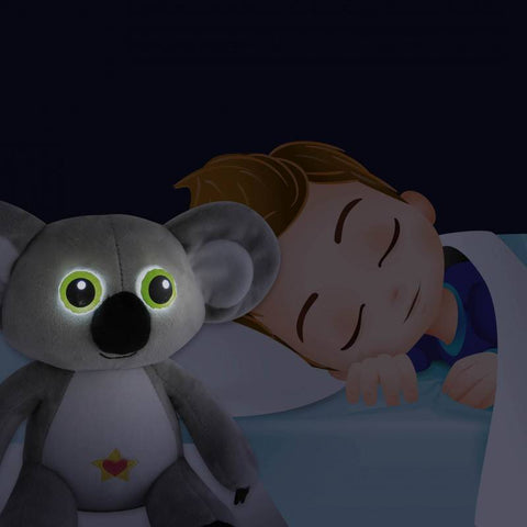 Šviečianti pliušinė koala-lampa kūdikiams, su laikmačiu, 38 cm