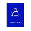 Pokerio kortos Modiano, mėlyna dėžutė su bėgančio elnio logotipu, 54 kortų rinkinys standartiniu Poker dydžiu ir nugarėle