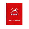 Pokerio kortos Modiano raudoname dėkle, standartinės 54 kortos, priekinė pakuotė su briedžio logotipu