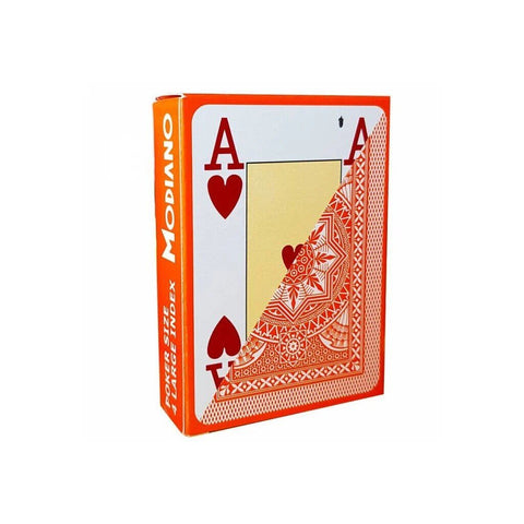 Modiano: Poker žaidimo kortos (oranžinės) - HOBI.LT 🇱🇹