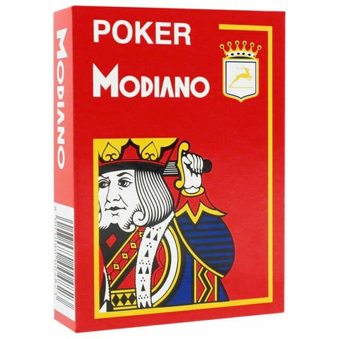 Modiano: Poker žaidimų kortos (raudonos) - HOBI.LT 🇱🇹