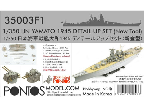 Pontos IJN Yamato 1945 detalizavimo rinkinys 1/350 (32003F1)