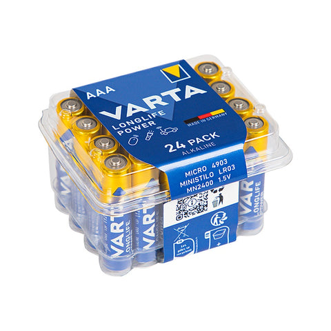 Varta Longlife Power AAA šarminės baterijos 24 vnt.