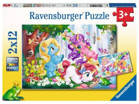 Ravensburger: Puzzle 2x12 Unicorns At Play - RAVENSBURGER dėlionė - HOBI.LT 🇱🇹