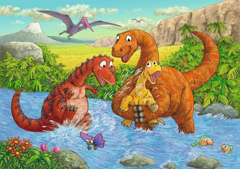 Ravensburger: Puzzle 2x24 Dinosaurs at Play - RAVENSBURGER dėlionė - HOBI.LT 🇱🇹