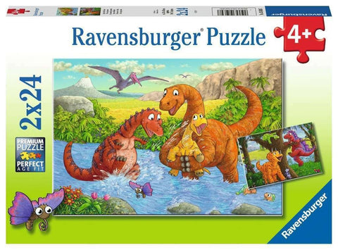 Ravensburger: Puzzle 2x24 Dinosaurs at Play - RAVENSBURGER dėlionė - HOBI.LT 🇱🇹