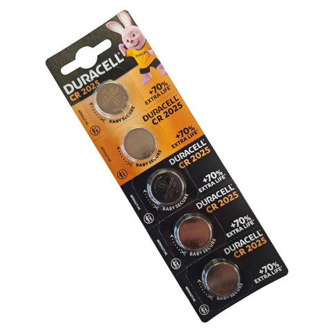 Duracell CR2025 3V ličio mygtukinės baterijos, 5 vnt. rinkinys