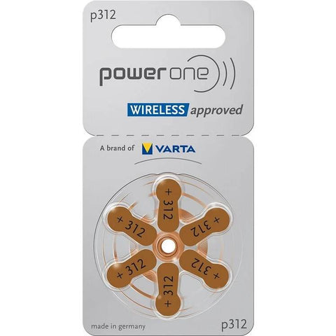 VARTA Power One 312 klausos aparatų baterijos, 60 vnt. rudos