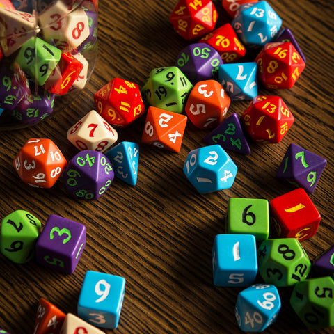 Klasikinis stalo RPG kauliukų rinkinys 80 vnt. – Q Workshop