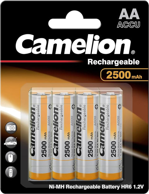 Camelion AA 2500mAh NiMH įkraunamos baterijos, 4 vnt. rinkinys