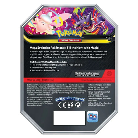 Pokémon TCG Mega Moonlit Mega Clefable ex rinkinys metalinėje dėžutėje