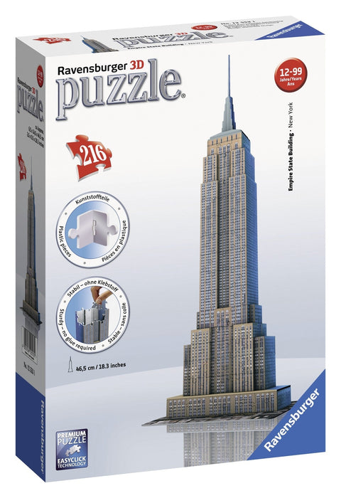 Ravensburger: Ravensburger dėlionė "3D Puzzle Empire State Building - New York" - HOBI.LT 🇱🇹