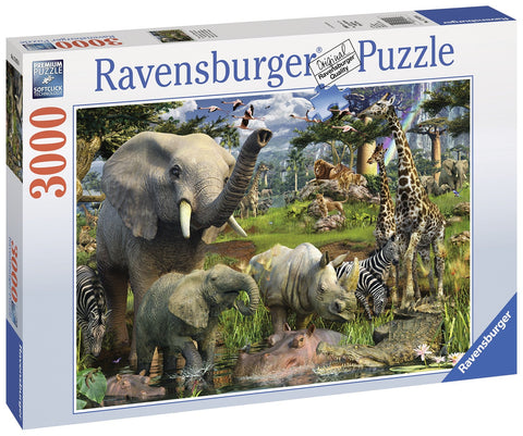 Ravensburger: Ravensburger dėlionė "Puzzle 3000 Animals at the Waterhole" - HOBI.LT 🇱🇹