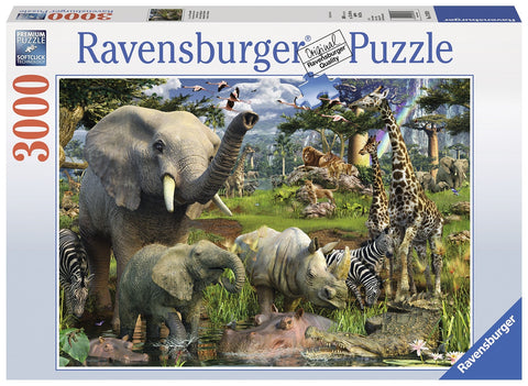 Ravensburger: Ravensburger dėlionė "Puzzle 3000 Animals at the Waterhole" - HOBI.LT 🇱🇹