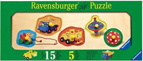 Ravensburger medinė dėlionė mažyliams „Mano žaislai“, 5 det.