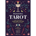 Tarot kortos – tamsiai violetinis knygos viršelis su taurės, kardų ir okultiniais simboliais, skirtas kasdieniam aiškinimui