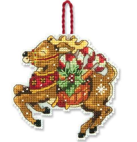 DIMENSIONS: Reindeer Ornament (8.25 x 8.25 cm) - Siuvinėjimo kryželiu Rinkinys DIMENSIONS - HOBI.LT 🇱🇹