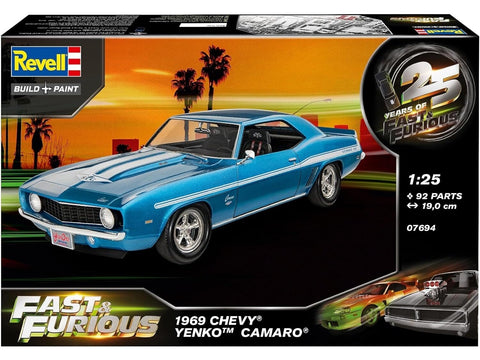Fast & Furious 1969 Chevy Yenko Camaro plastikinis modelis 1:25