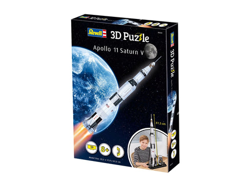 Revell 3D dėlionė Apollo 11 Saturn V raketa, 136 det., 81,5 cm, 8+