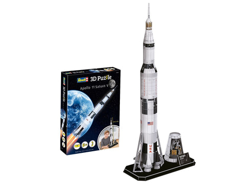 Revell 3D dėlionė Apollo 11 Saturn V raketa, 136 det., 81,5 cm, 8+