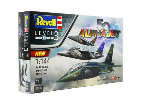 Revell Alpha Jet 50-mečio rinkinys (3 vnt.), 1:144 plastikinis modelis 03810