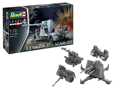 Revell 8,8 cm Flak 37 su Sd.Anh.202 1:72 plastikinis modelis 03325